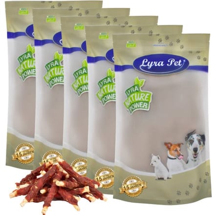 1 - 10 kg Lyra Pet® kauwrollen met eendenborstreepjes