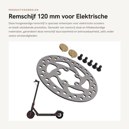 Dailygoods - Remschijf 120 mm voor Elektrische Scooter