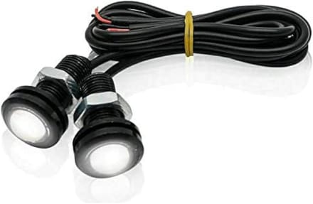 Eagle Eye Lampen - Dagrijverlichting Achterlicht - Auto Motorfiets - Waterdicht Aluminium Ontwerp - 18mm Diameter - Wit