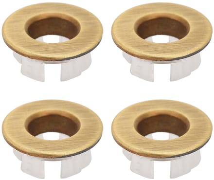 Dailygoods- Wastafeloverloopring Messing - Gootsteengat Rond - Vervangingsring - Badkamer Accessoire - 4 Stuks - Modern en Glanzend - Overloopafdekking
