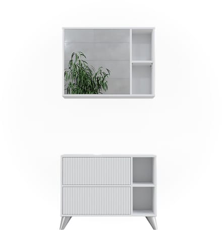 Vicco Badkamermeubelset Leano, Wit, 2-delig