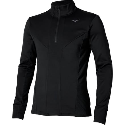 Mizuno Active Warmalite Half Zip Hardloopshirt Heren-Zwart