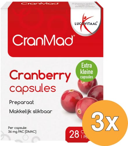 3x Lucovitaal CranMad Cranberry (28 capsules)