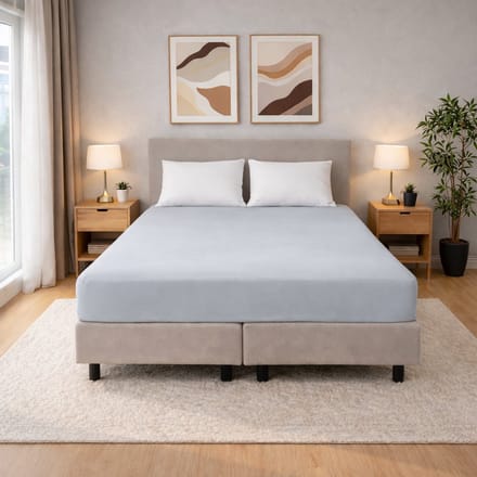 Polydaun hoeslaken - Jersey - lichtgrijs - 90x200/220 cm