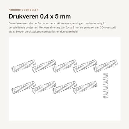 Drukveren 0,4 x 5 mm 15 Stuks Roestvrij Staal