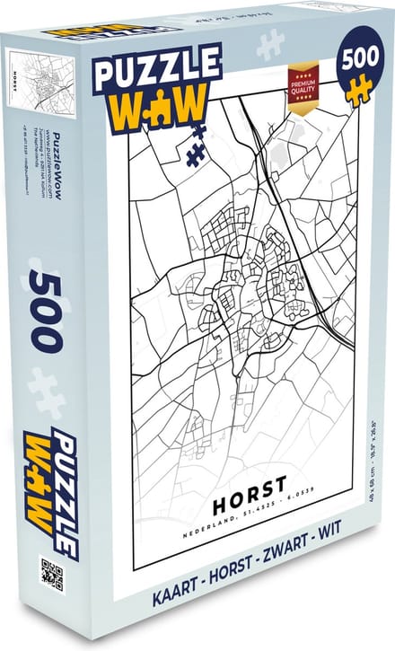 Puzzel Kaart - Horst - Zwart - Wit - Legpuzzel - Puzzel 500 stukjes