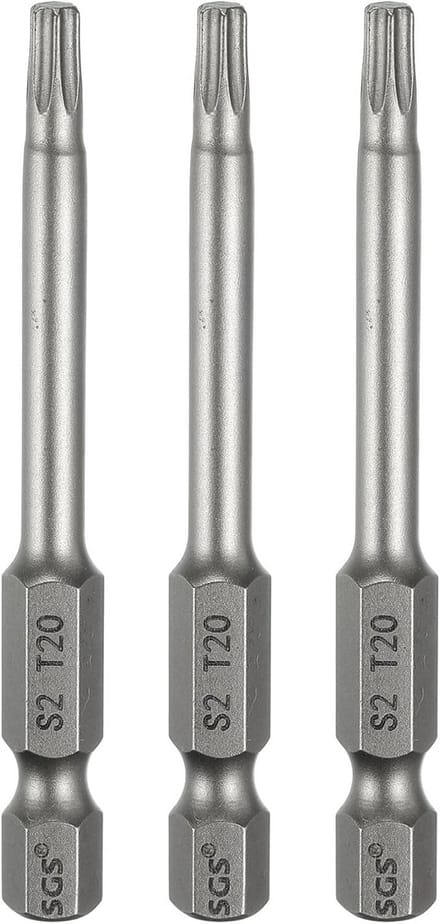 3-delige T20 Torx Bitset 65mm - Magnetisch S2 Staal voor Elektrische Schroevendraaiers