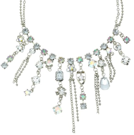 Behave - Zilverkleur ketting met speelse hangers - Party chic stijl