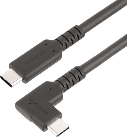 StarTech.com 6ft (2m) Rugged Right Angle USB-C Cable USB 3.2 Gen 1 (5 Gbps) USB C to C Data Transfer Cable 4K 60Hz DP Alt Mode 100W Power Delivery
