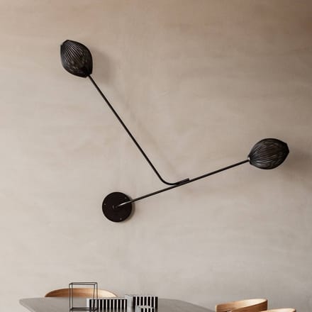 GUBI Satellite Wandlamp, Bekabeld , Zwart , Halfmat
