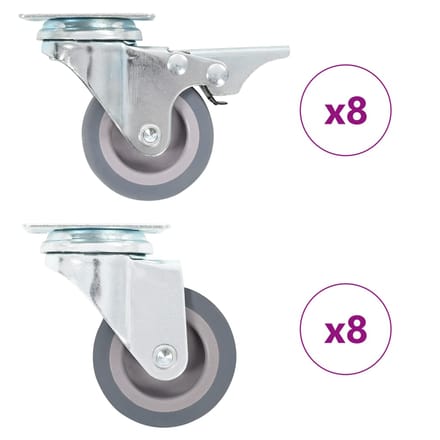 vidaXL - 16 - st - Zwenkwielen - 50 - mm
