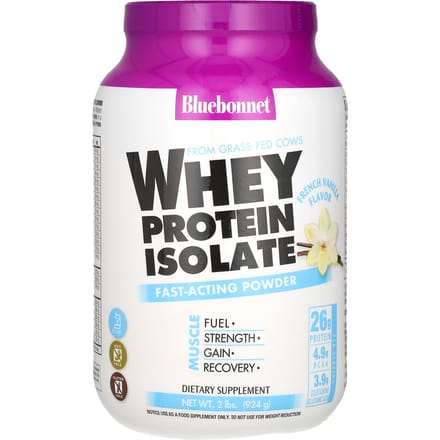 Bluebonnet Nutrition, Wei-eiwitisolaat, Franse Vanille, 2 lbs (924 g)