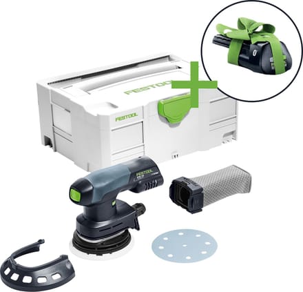 Festool ETSC 125-Basic-Promo 2021 18V Li-Ion accu excenterschuurmachine set (1x 3,1Ah) in systainer - 125mm - koolborstelloos