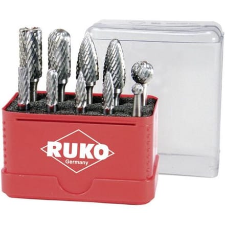 RUKO 116002 Freesstift Hardmetaal Afmeting, Ø 6 mm Schachtdiameter 6 mm 10-delig