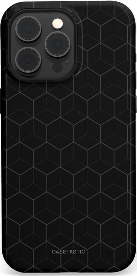 Casetastic hoesje geschikt voor Apple iPhone 15 Pro Max - MagSafe - Dubbellaagse bescherming - Hexago - Fashion Case - Zwart