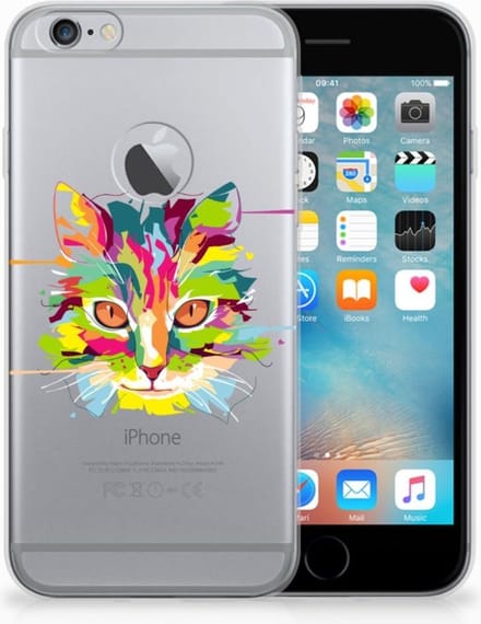 Apple iPhone 6 Plus | 6s Plus Telefoonhoesje met Naam Cat Color