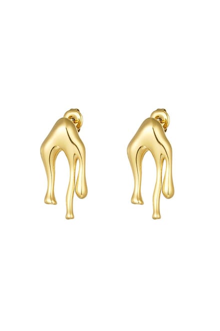 Bijoutheek Oorknoppen Liquid Metal Goud