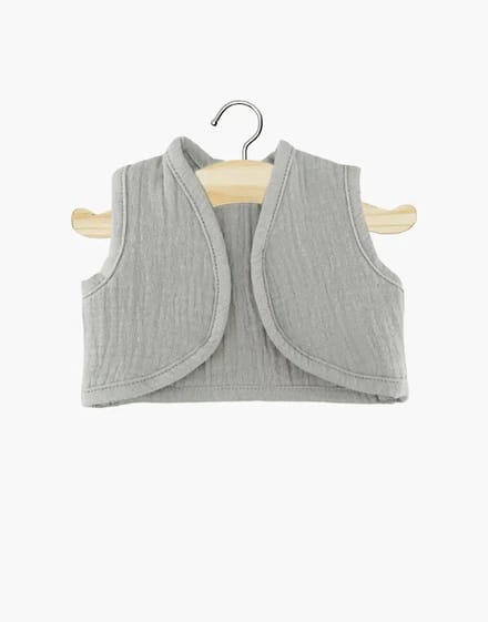 Minikane Poppenkleding Grijs Gilet 34 cm