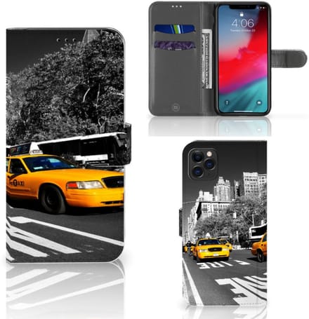 Boekhoesje voor Apple iPhone 11 Pro Max Flip Cover New York Taxi