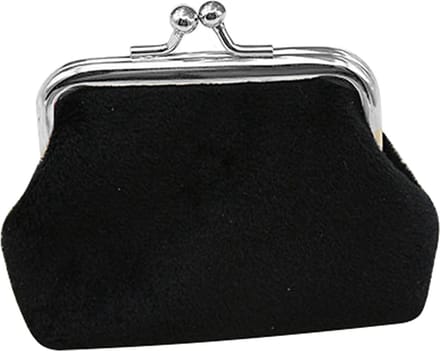 Kleine Portemonnee - Fluweel - Beugel - 10,5x7,5 cm - Zwart