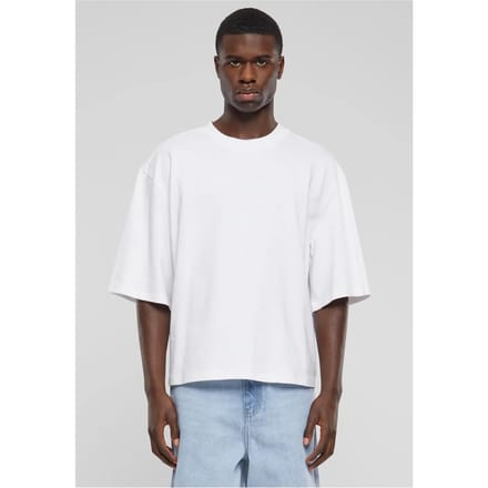 Urban Classics - Organic Oversized Cropped Heren Tshirt - S - Wit