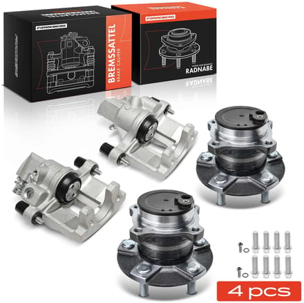 Frankberg 2x remklauw + 2x wiellager achteras links/rechts voor FORD