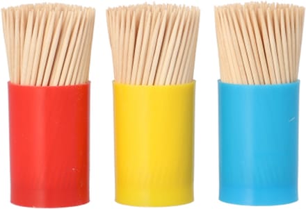 10x 450 Tandenstokers hout rond 68 cm in doos