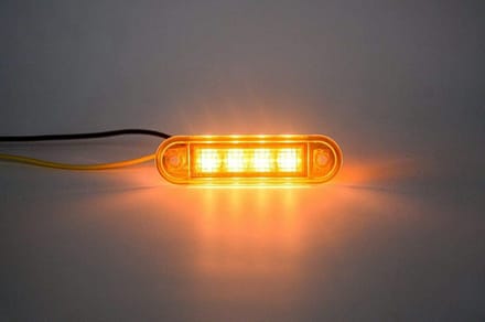 flexzon 2x 24V led Orange Amber Side Markers Indicator Flush Fit Lights Trailer Truck E9
