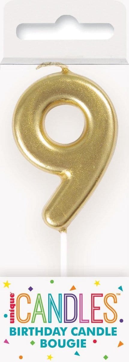 Haza Original Cijferkaars '9' Goud 6 Cm