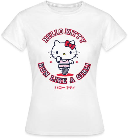 Hello Kitty Run Like A Girl T-Shirt Dames