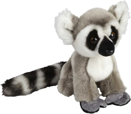 Ravensden Pluche knuffel dier - Ringstaart Maki aap - 18 cm - bosdiertjes knuffel