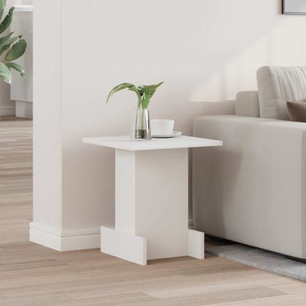 vidaXL - Bijzettafel - Wit - 35,5 - x - 35 - x - 40 - cm - Bewerkt - hout