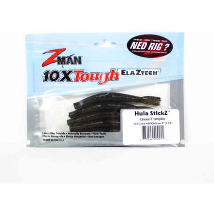 Zman Soft Lure Hula Stickz 4 Inch 6/Pack Groene Pompoen (0945)