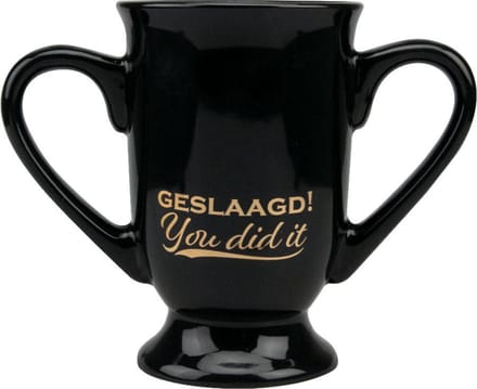 Geslaagd - Mok - Bokaal - trofee - Geslaagd! You did it - In cadeauverpakking