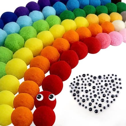 SPHProducts - Pompons - Creatief Handwerk - Meerkleurig - Elastische
