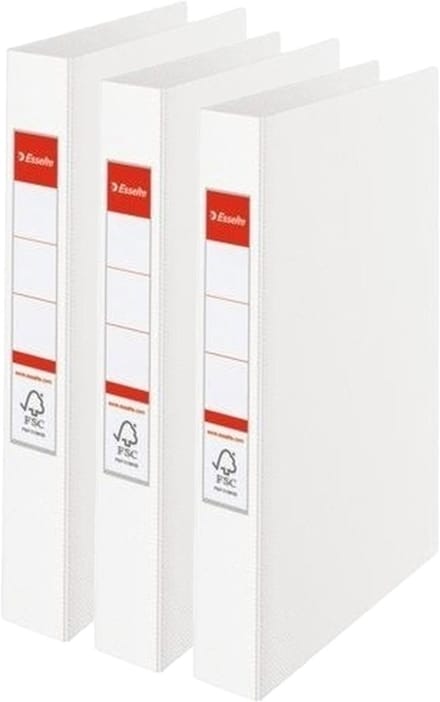 Esselte Ringband mappen/ordners - 3x - wit - A4 - opbergen - kantoorartikelen