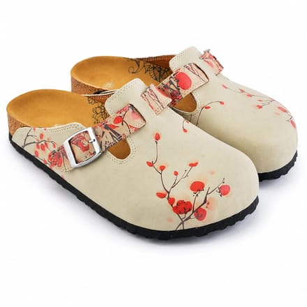Goby Petal Clogs Dames - Vegan Leer - Handmade - Bloemenprint - Maat 41