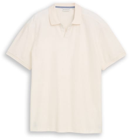 Tom Tailor - Poloshirt met ottoman-structuur - Maat XXL - Gardenia White