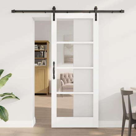 vidaXL - Schuifdeur - ORKDAL - Wit - en - Zwart - 83 - x - 202 - cm