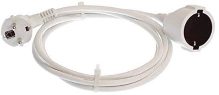 PVC Schuko Verlengkabel met EU-Stopcontact en Stekker - 2m, 230V/16A, Wit