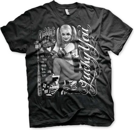 DC Comics Suicide Squad Heren Tshirt -XL- Harley Quinn - Lucky You Zwart