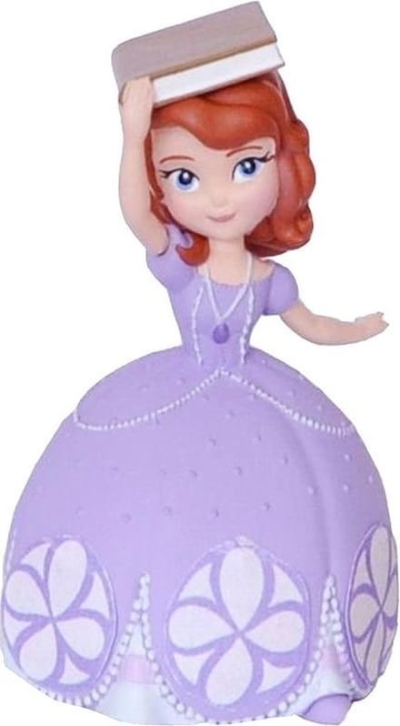 Disney Sofia the First met boek taart topper decoratie 6,8 cm.