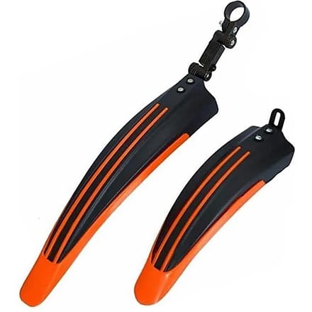 2PCS Garde-boue avant et arrière de vélo Orange PP Garde-boue pour VTT Remplacement pour le cyclisme black