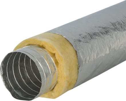 Flexibele aluminium slang met glaswolisolatie, Ø 100 mm, 25 mm dik, 10 m lengte