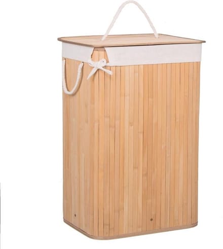 Springos Wasmand | Met Deksel | Opvouwbaar | 72 Liter | Met Uitneembare Waszak | Wasmand