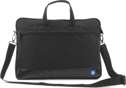 Slanke Zwarte Notebooktas 15,6 Inch met Gevoerd PC-vak en Verstelbare Schouderriem