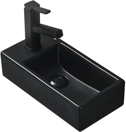 Mexen Inez opzetwastafel rechts 41 x 21 cm, zwart mat - 21484085R