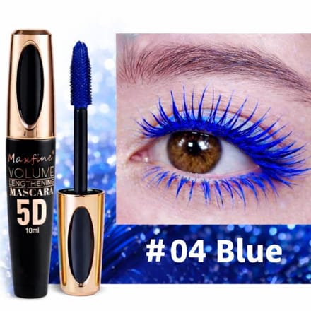 5D Volume & Lengthening Mascara Blauw #04 – Waterproof Mascara – Extra Lange & Volle Wimpers – 10 ml
