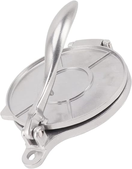 Tortilla Pers - Deegpers Quesadilla - Zelf Wraps Maken - Aluminium Legering - 16 cm Diameter - Zilver