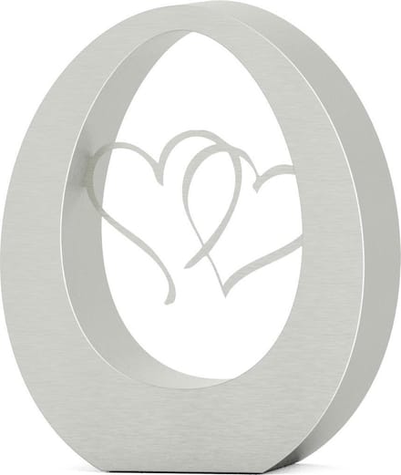 Mini RVS Urn Oval Hearts - 0.9 Liter